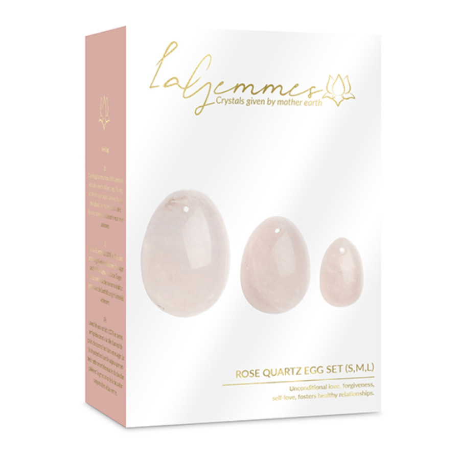 La Gemmes - Yoni Egg Set Rose Quarts Kegel Trainers (S/M/L) Toys for Her